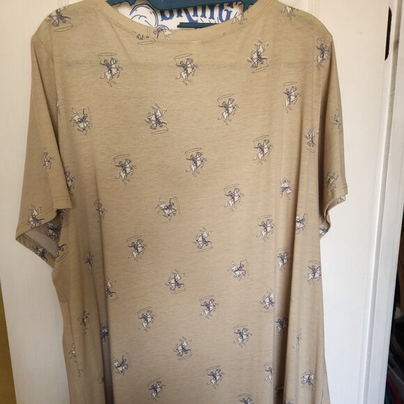 LuLaRoe Christy Tee Plus Size 3x Cowboy Print V-Neck NWT - Picture 4 of 6